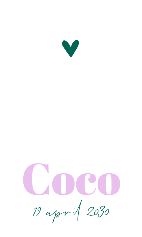 Boogkaartje met colorblocking roze en groen