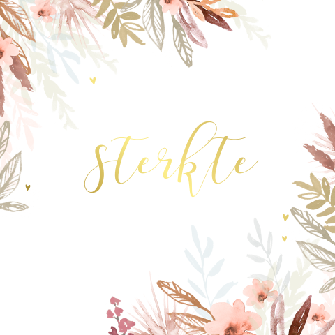 Condoleancekaart met watercolour bloemen in zachte kleuren