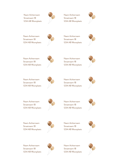 Adresstickers met ballonnen