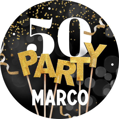 Raamsticker verjaardag maken party | ⌀ 60 cm