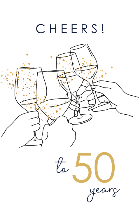 Uitnodiging 50 jaar verjaardag feestelijk