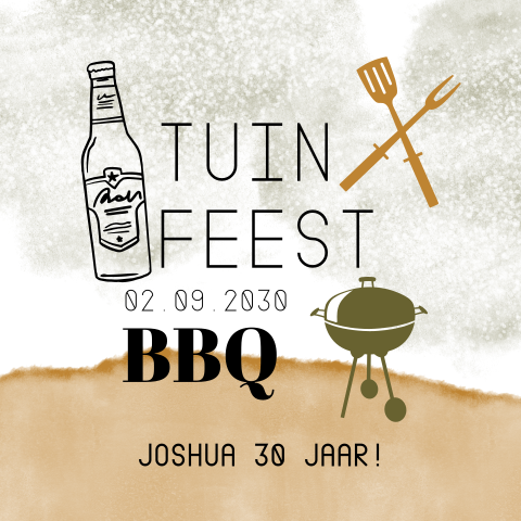 Uitnodiging zomer tuinfeest met bbq