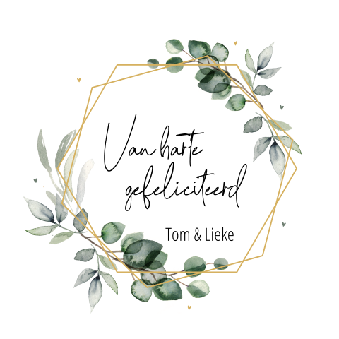 Botanische felicitatiekaart huwelijk