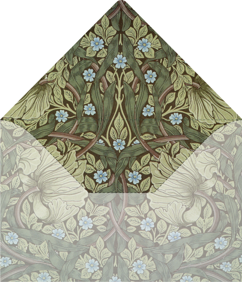 Inlay envelop groen met bloemen en bladeren | voor envelop 12 x 18 cm