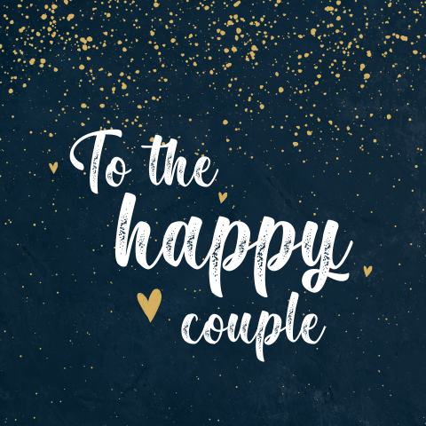 Wenskaart felicitatie huwelijk happy couple