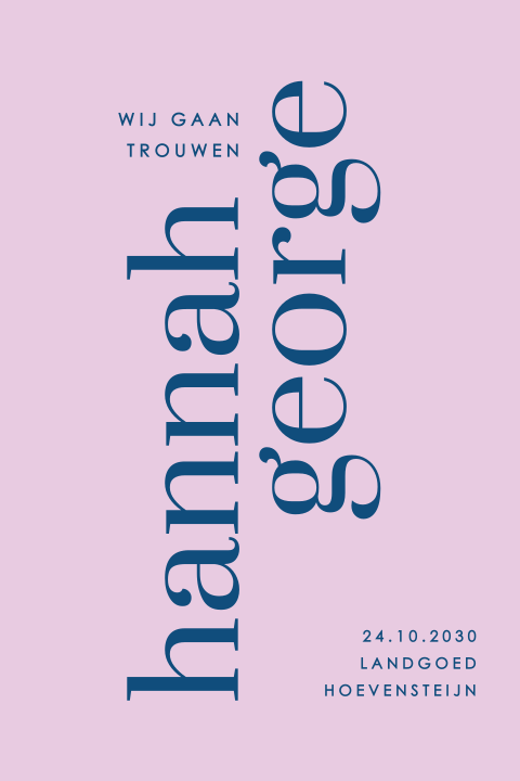 Trend trouwkaart colour blocking stijlvol