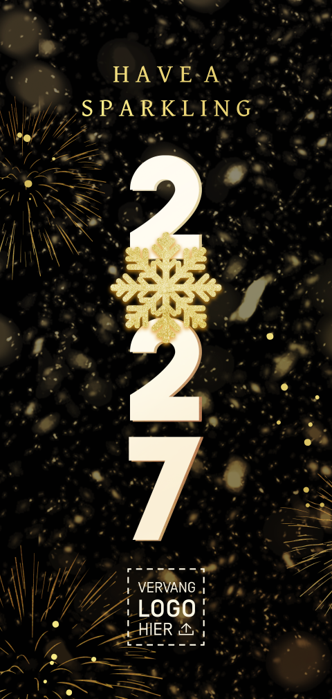 Zakelijke kerstkaart met sneeuwvlok en goudfolie