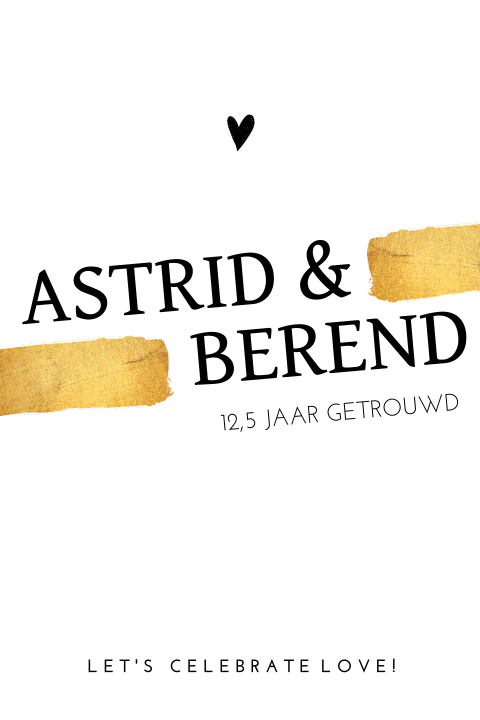 Hippe uitnodiging 12 5 jaar getrouwd met goud
