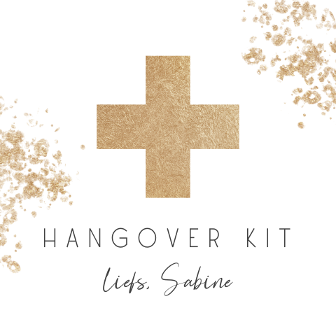Hangover sticker met gouden details