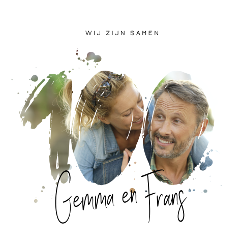 Originele fotokaart samen 100 jaar