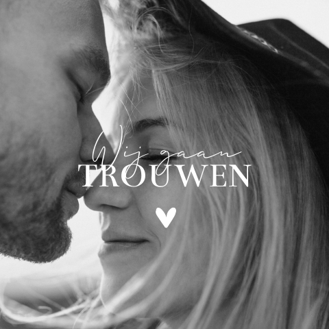 Trouwkaart met foto stijlvol en classy