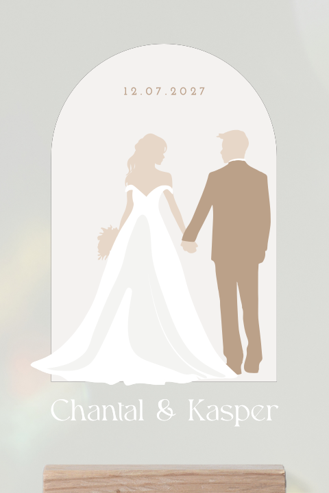 Plexiglas poster huwelijk met houten houder