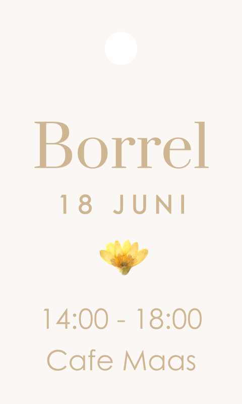 Labeltje voor aan de kaart met kraamborreluitnodiging