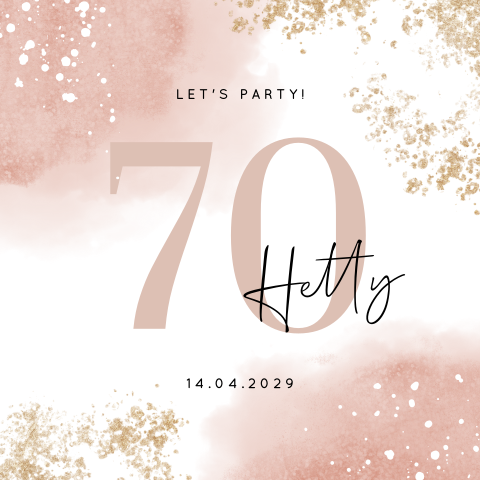 Feestelijke uitnodiging verjaardag 70 jaar