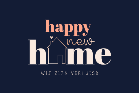 Verhuiskaart met roségoudfolie