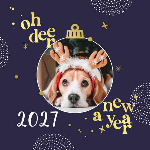 Kerstkaart met ronde hoeken, foto en goudfolie