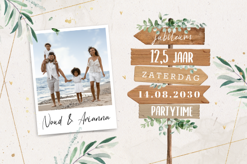 Uitnodiging 12,5 jaar jubileum wegwijzer strand