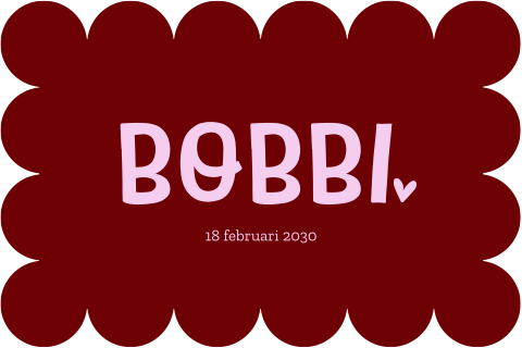 Origineel geboortekaartje meisje in trendkleuren met golvende rand