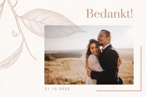 Klassieke bedankkaart met foto