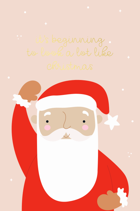 Gezellige kerstkaart met vrolijke kerstman