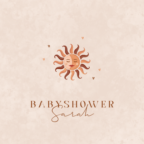 Uitnodiging babyshower Mexican sun terracotta