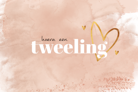 Lieve wenskaart voor de geboorte van een tweeling