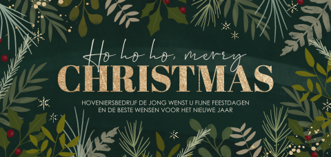 Zakelijke kerstkaart met botanische elementen