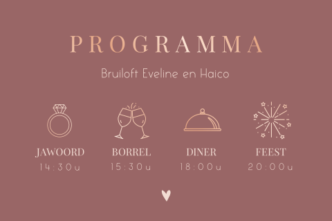 Programmakaartje pocketfold met tijdlijn