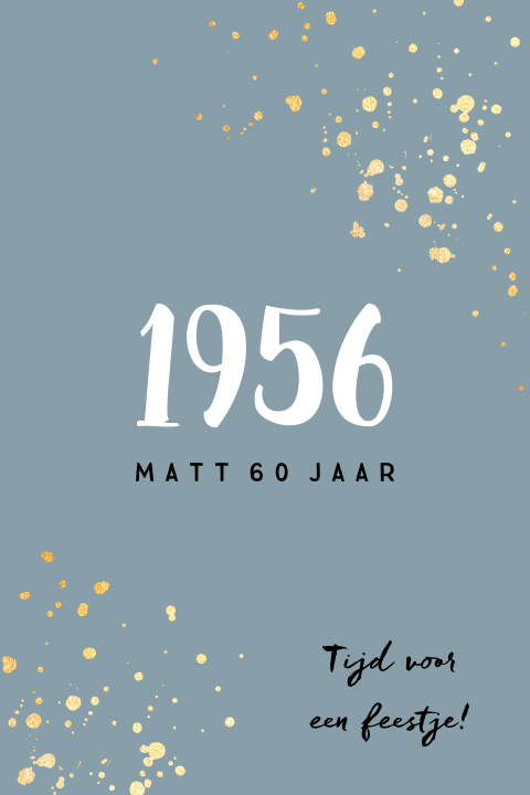 Uitnodiging 60 jaar met gouden spetters