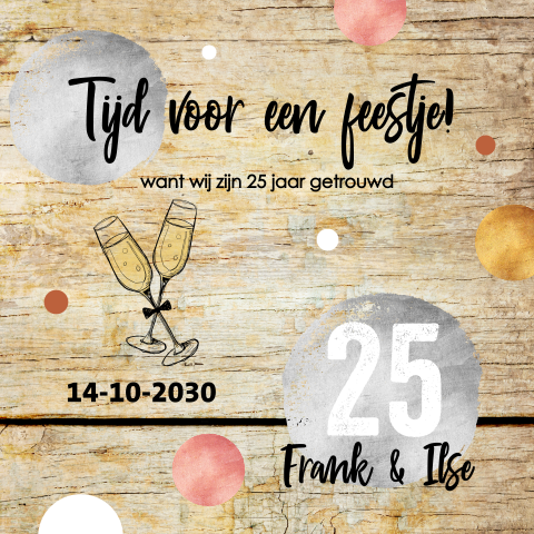 Originele uitnodiging jubileum 25 jaar