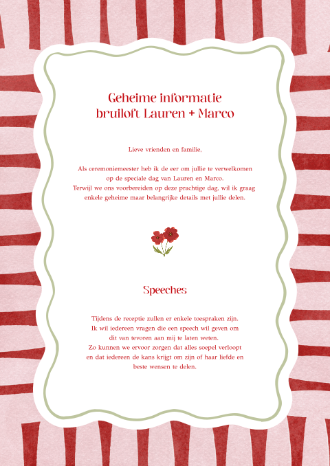 Ceremoniemeesterbrief trendy met kader