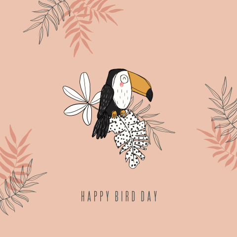 vrolijke verjaardagskaart met toekan