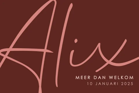 Typografisch geboortekaartje voor een meisje