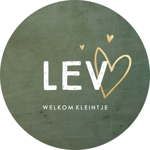 Geboorte raamsticker met groene achtergrond en hartjes