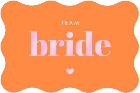 Getuige kaartje colourblocking team bride hoogglans