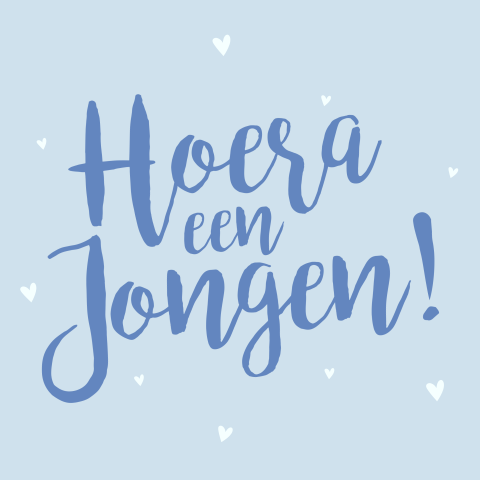 Wenskaart geboorte 'hoera een jongen'