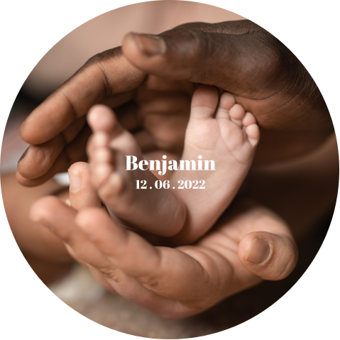 Muurcirkel met foto van baby