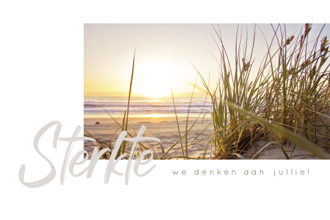 Wenskaart sterkte condoleance strand