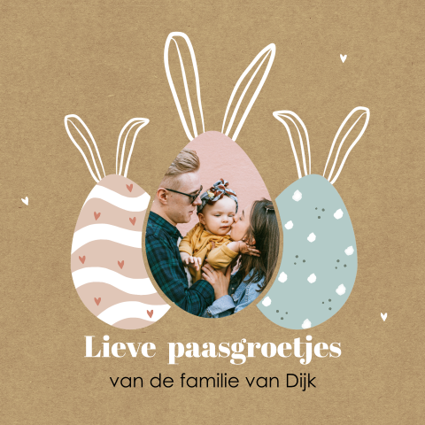 Originele en vrolijke Paaskaart met foto