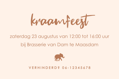 Klein kraamborrelkaartje met ronde hoeken
