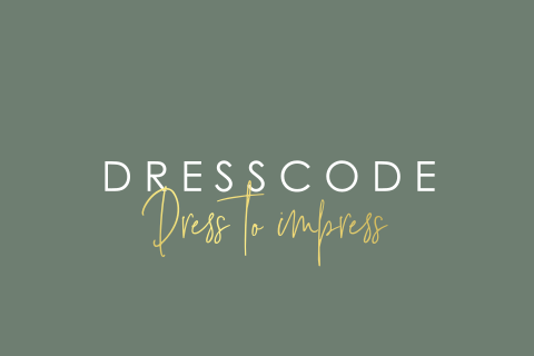 Minimalistisch dresscode kaartje calligraphy