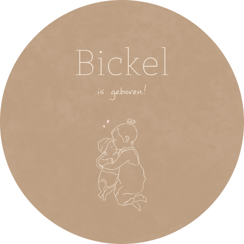 Raamsticker geboorte jongen met lijntekening van baby broertje