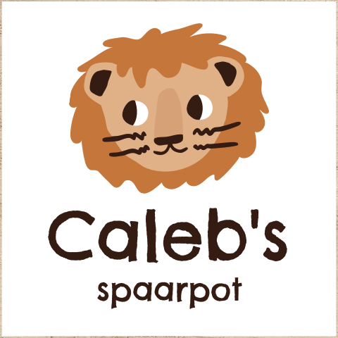 Houten spaarpot met leeuw en naam