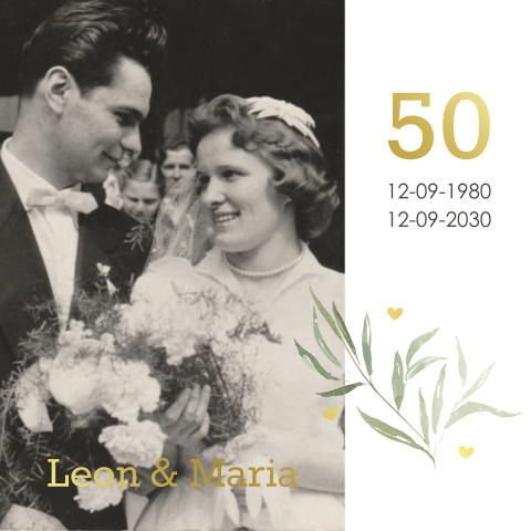 Jubileum uitnodiging gouden bruiloft