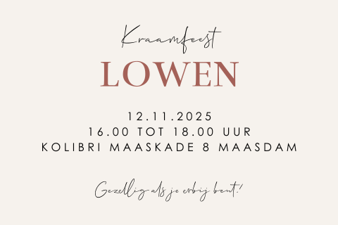 klein kaartje kraamfeest uitnodiging