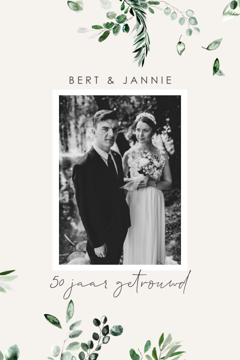 Jubileum uitnodiging 50 jaar getrouwd met foto