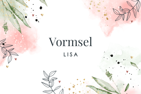 Vormsel uitnodiging met water color