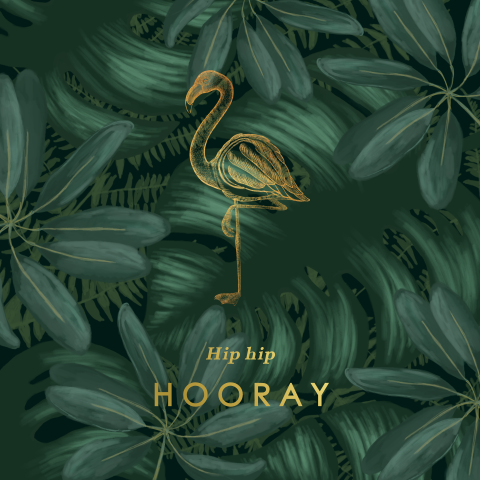 verjaardagskaart jungle goudfolie