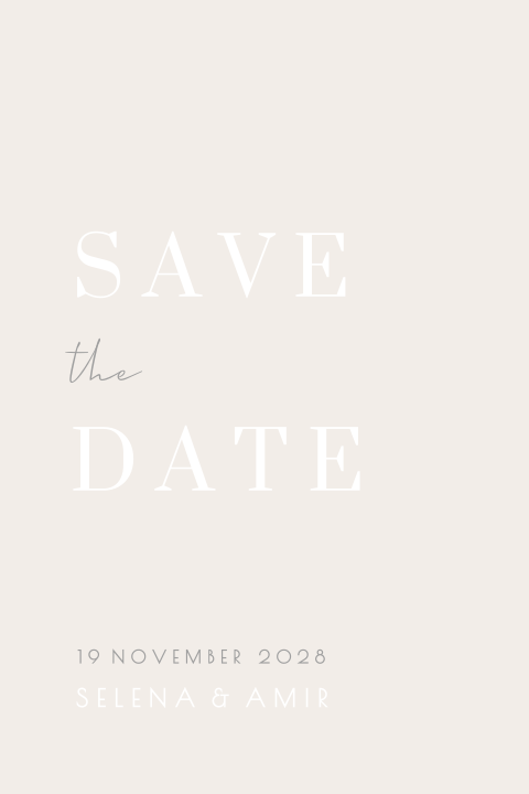 Save the Date kaart met stijlvolle typografie