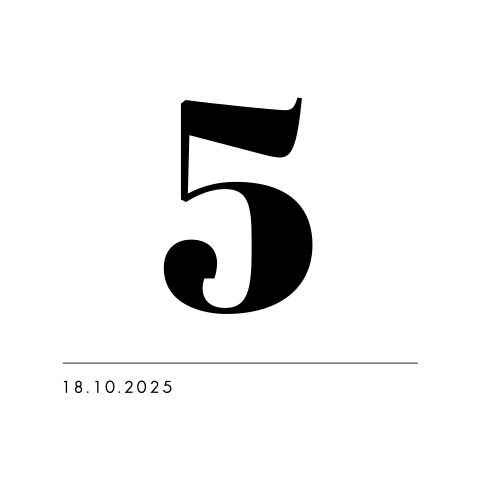 Typografisch tafelnummer kaartje